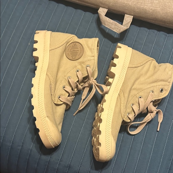 Palladium Light Tan Canvas High-Tops - Picture 5 of 7